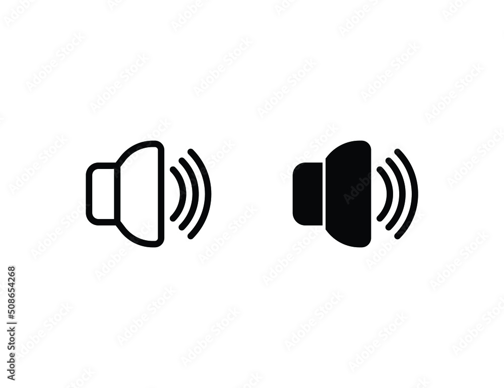 loudspeaker icon. outline icon and solid icon loudspeaker icon. outline icon and solid icon