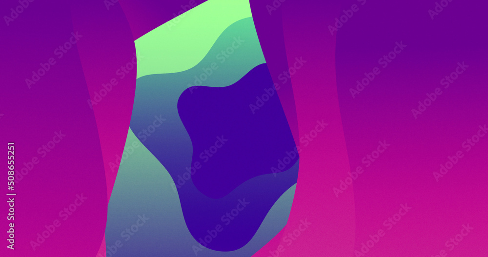 Image of undulating pink and green organic forms moving on dark background