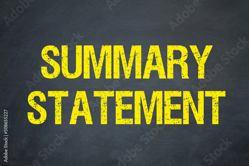 Summary Statement