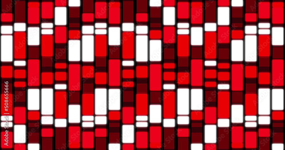 Fototapeta premium Image of rectangles changing colours in shades of red