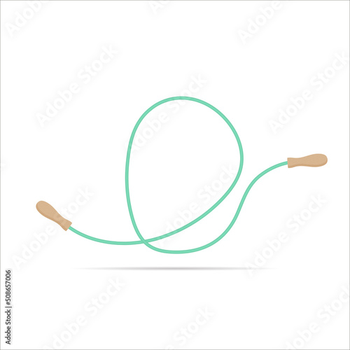 D letter logo made of jumping rope. Vector isolated font app logo, sports and healty design and more