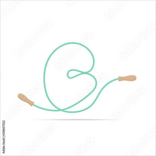 G letter logo made of jumping rope. Vector isolated font app logo, sports and healty design and more