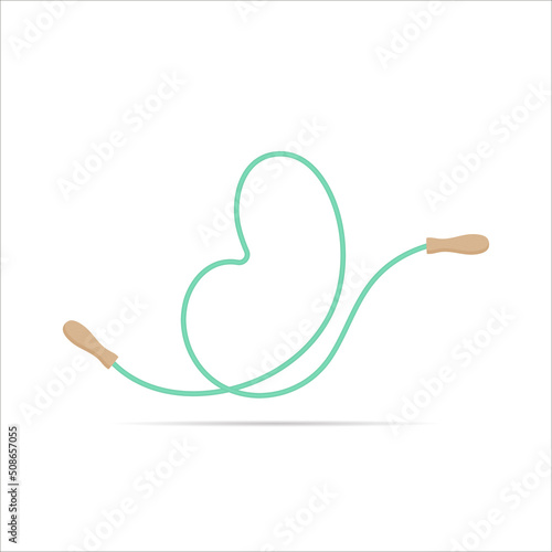 J letter logo made of jumping rope. Vector isolated font app logo, sports and healty design and more
