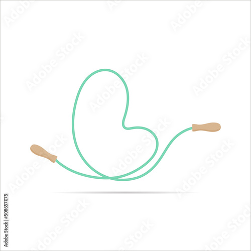 L letter logo made of jumping rope. Vector isolated font app logo, sports and healty design and more