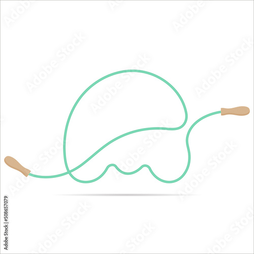 M letter logo made of jumping rope. Vector isolated font app logo, sports and healty design and more