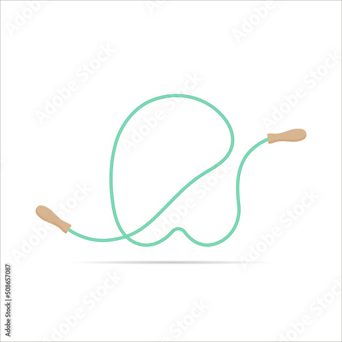 N letter logo made of jumping rope. Vector isolated font app logo, sports and healty design and more
