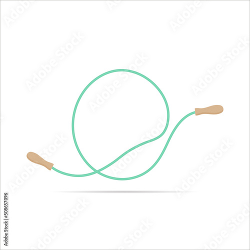 O letter logo made of jumping rope. Vector isolated font app logo, sports and healty design and more