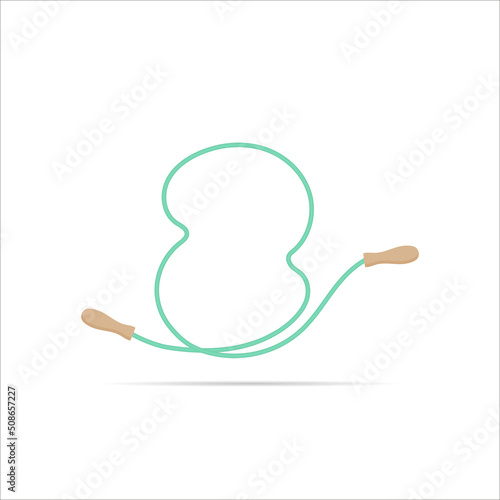 2 number logo made of jumping rope. Vector isolated font app logo, sports and healty design and more