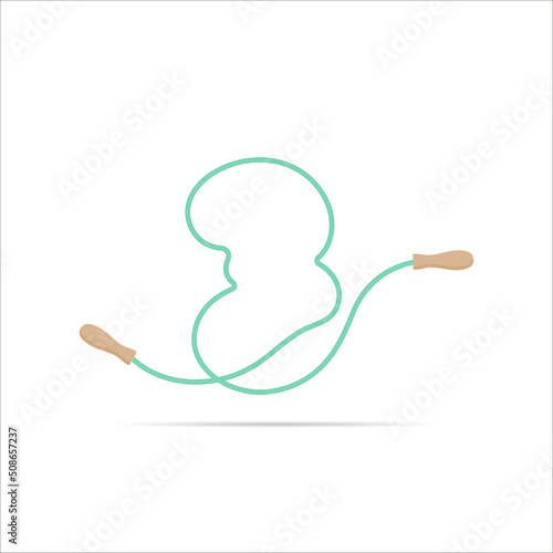 3 number logo made of jumping rope. Vector isolated font app logo, sports and healty design and more