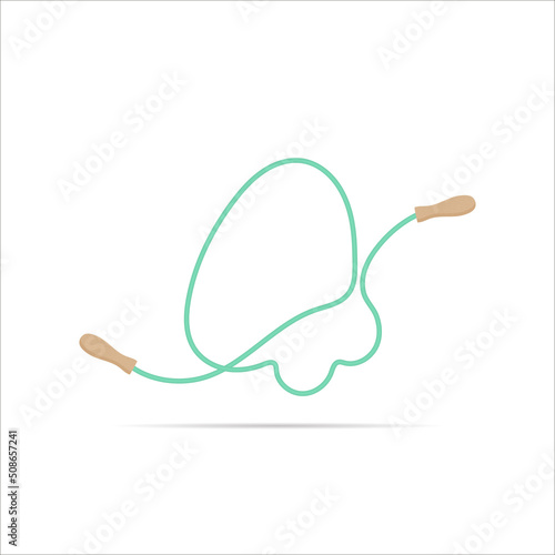 4 number logo made of jumping rope. Vector isolated font app logo, sports and healty design and more