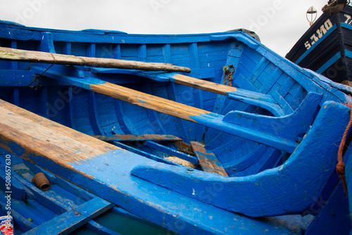 Wallpaper Mural Blue boats at Sqala du Port in Essaouira, Morocco
 Torontodigital.ca