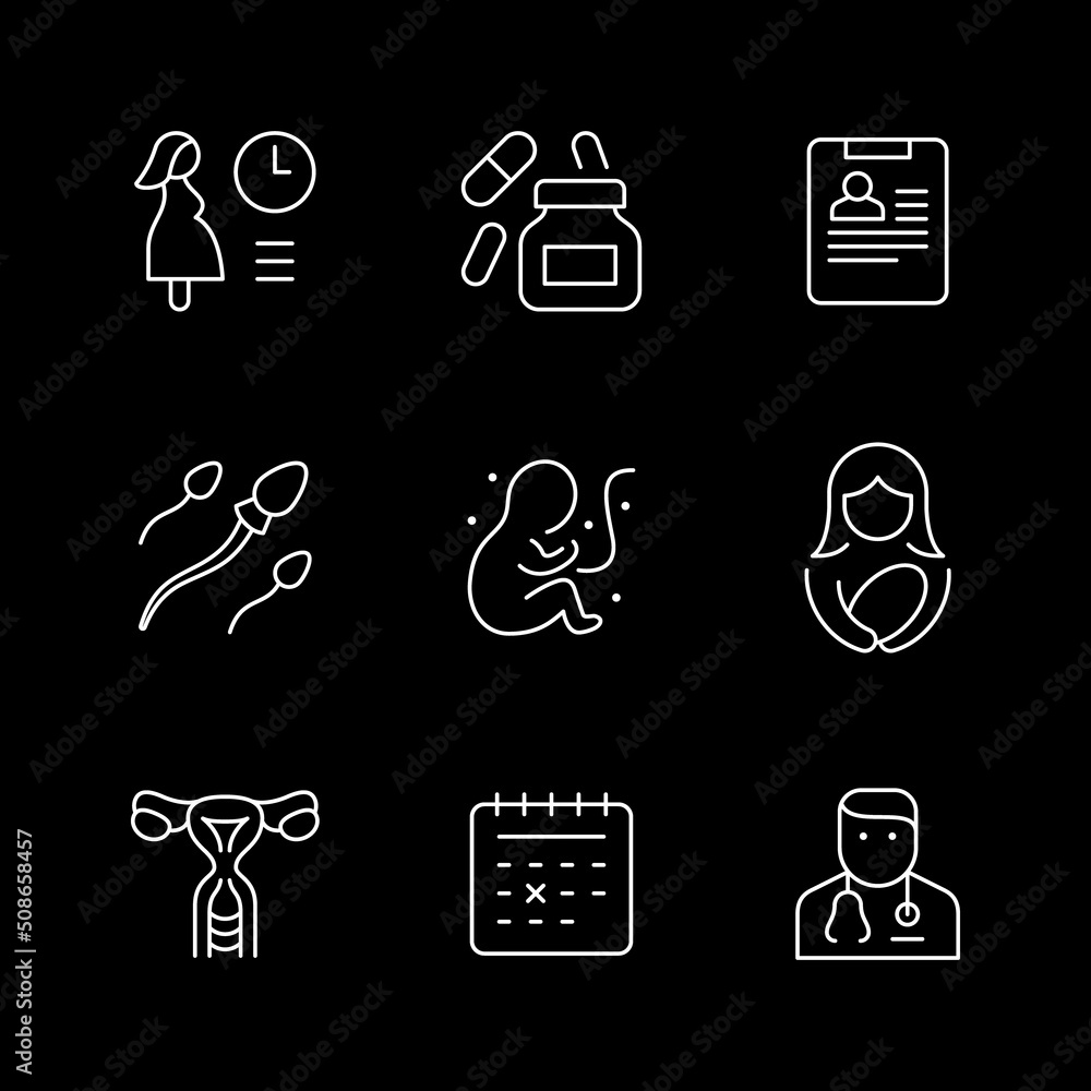 Set line icons of pregnancy Set line icons of pregnancy