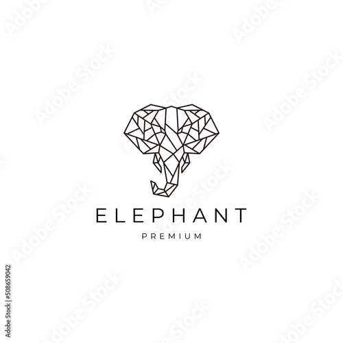 Elephant geometric polygonal logo vector icon design template