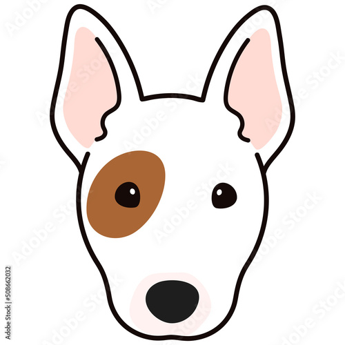 фотографія Cute and simple illustration of Bull Terrier Dog front head