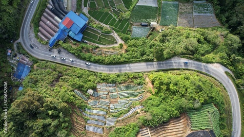 General Landscape View of the Brinchang District Within the Cameron Highlands Area of Malaysia