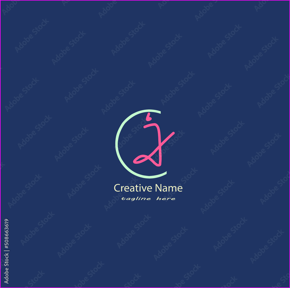Cj Initial handwriting logo vector design Cj Initial handwriting logo vector design