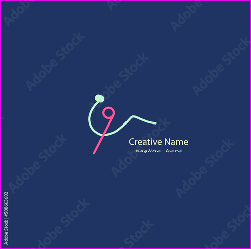 Cg Initial handwriting logo vector design