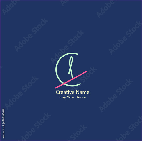 Cl Initial handwriting logo vector design