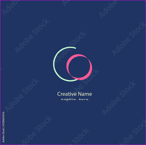 CO Initial handwriting logo vector design