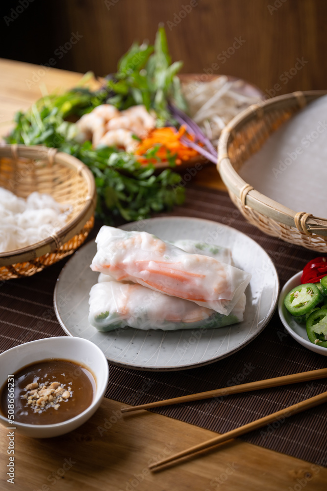 vietnamese spring rolls with ingredients vietnamese spring rolls with ingredients