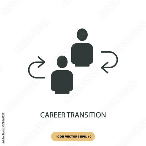 career transition icons  symbol vector elements for infographic web