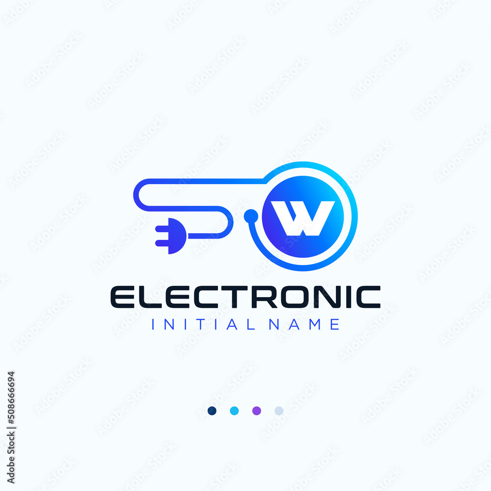 Letter W electronic clean and professional vector logo design Letter W electronic clean and professional vector logo design