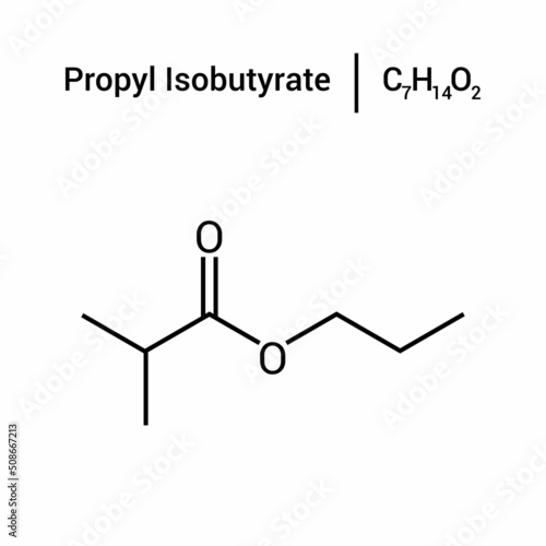 chemical structure of Propyl isobutyrate (C7H14O2)