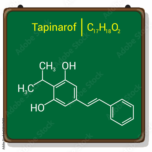 chemical structure of Benvitimod or tapinarof (C17H18O2)