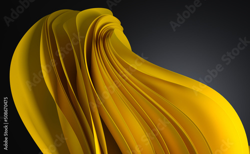 3d render, abstract modern background, folded ribbons macro, fashion wallpaper with wavy layers. (ID: 508670475)