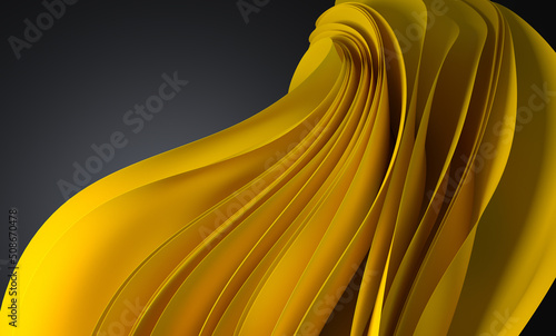3d render, abstract modern background, folded ribbons macro, fashion wallpaper with wavy layers. (ID: 508670478)