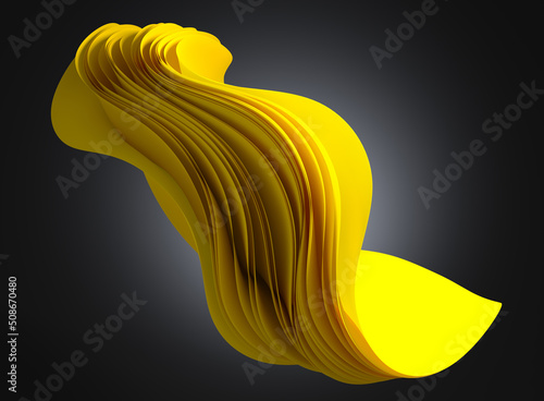 3d render, abstract modern background, folded ribbons macro, fashion wallpaper with wavy layers. (ID: 508670480)