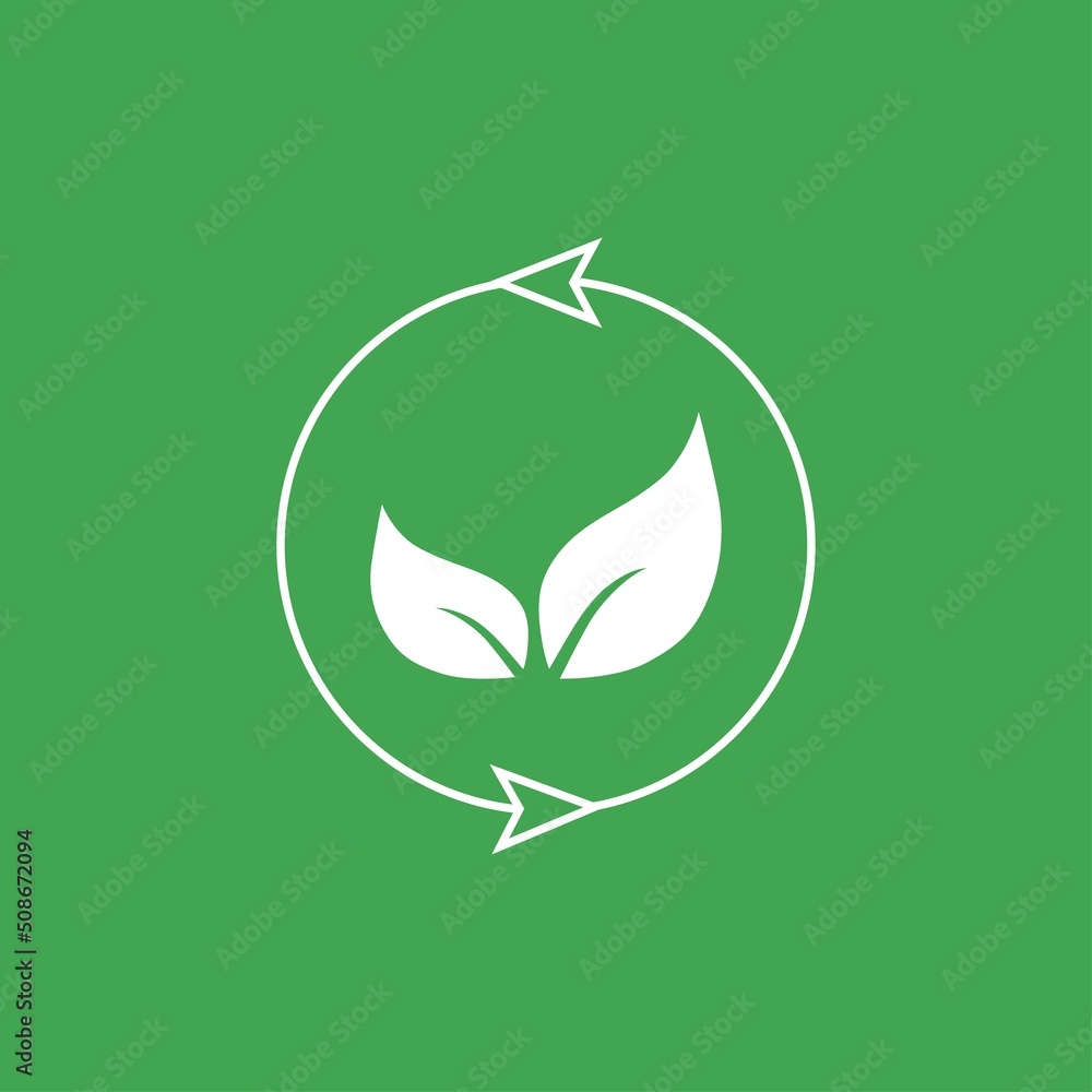 Eco leaf on a white background. Vector illustration Eco leaf on a white background. Vector illustration