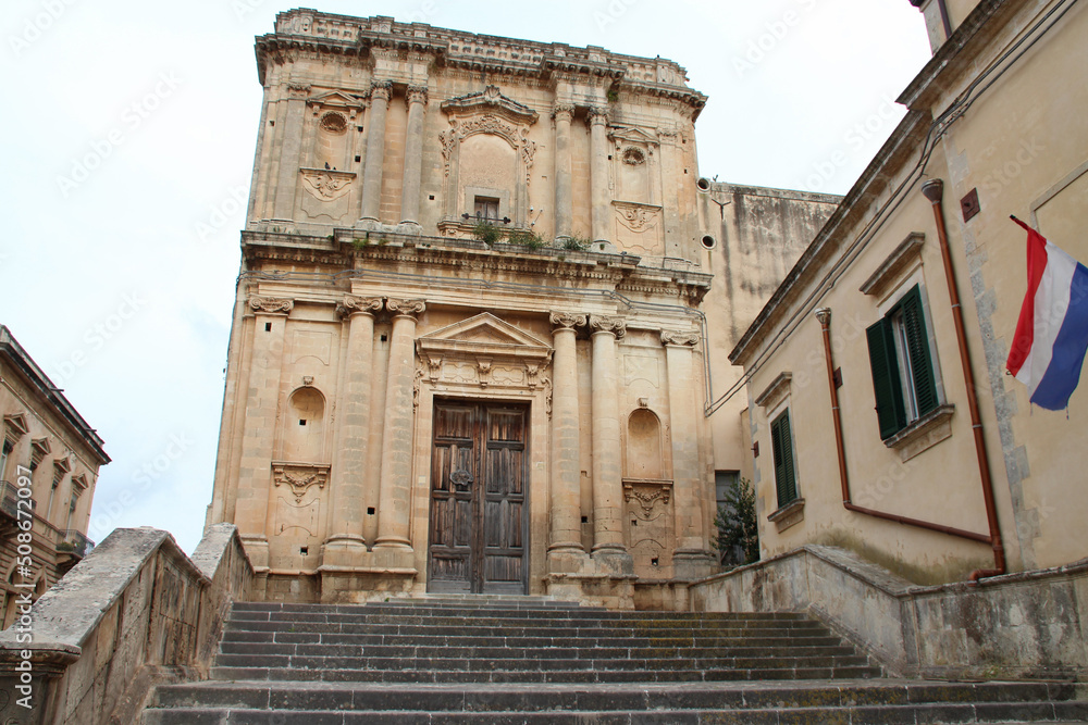 Obraz premium baroque church (st agatha) in noto in sicily (italy) 
