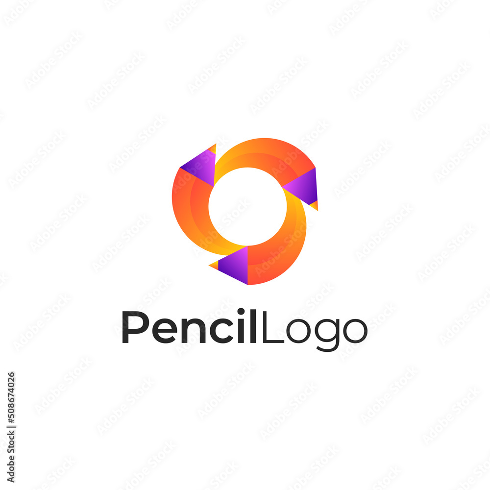 three pencil 3d colorful gradient logo in rounded shape
three pencil 3d colorful gradient logo in rounded shape