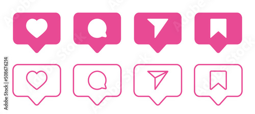 Fotografia Set of generic social media user interface icons