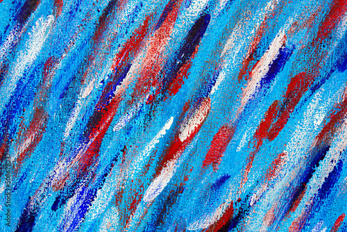 Принти на полотні Creative background of colorful brush strokes on canvas close up