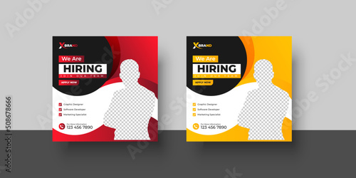 We are hiring job vacancy social media post or square web banner template design