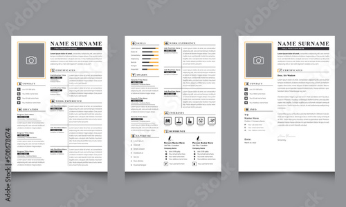  Professional Resume Layouts with Cover Letter Vector Minimalist Creative cv Template