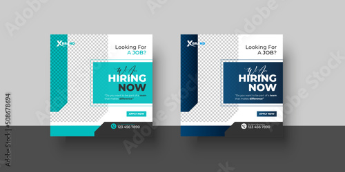 We are hiring job vacancy social media post or square web banner template design