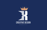 king crown X alphabet letter logo icon design. Creative template for business and company