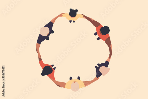 Diversity concept. Group of people standing in a circle.