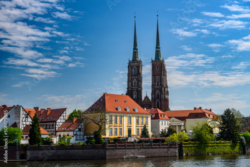 View of Ostrów Tumski in Wrocław