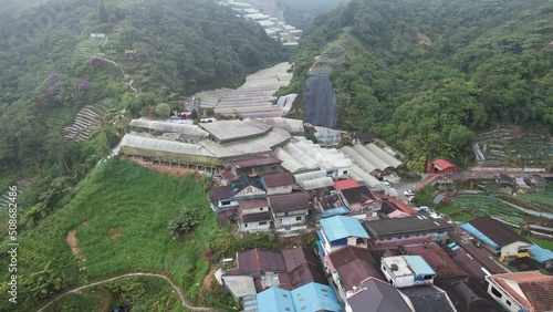 General Landscape View of the Brinchang District Within the Cameron Highlands Area of Malaysia