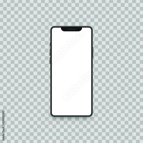 Smartphone interface with blank screen, 3d illustration