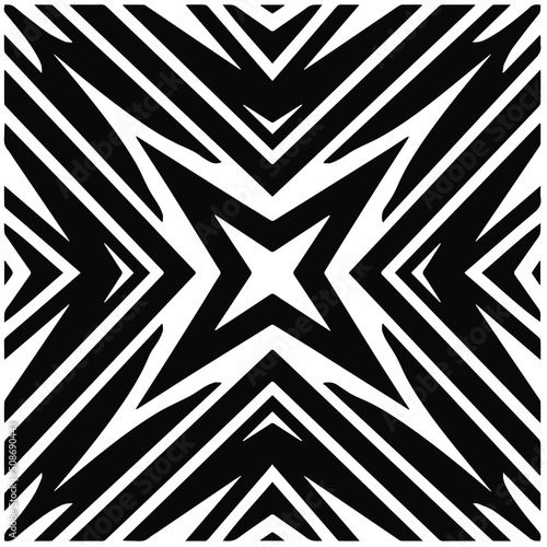 Abstract background with black and white mandala. Unique geometric vector swatch. Perfect for site backdrop, wrapping paper, wallpaper, textile and surface design. 