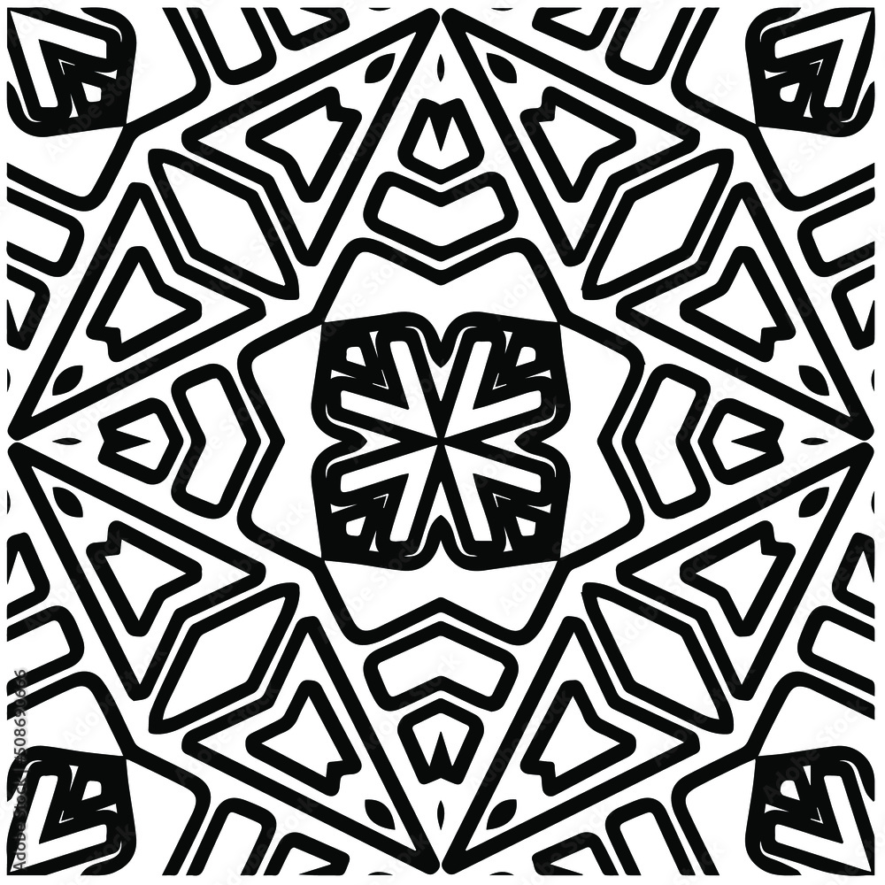 Abstract background with black and white mandala. Unique geometric vector swatch. Perfect for site backdrop, wrapping paper, wallpaper, textile and surface design. Abstract background with black and white mandala. Unique geometric vector swatch. Perfect for site backdrop, wrapping paper, wallpaper, textile and surface design.