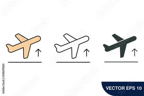departure icons  symbol vector elements for infographic web