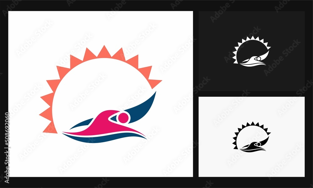 Obraz premium beach tourism concept design logo