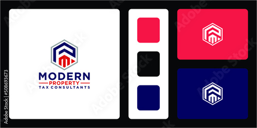 business logo letter pm