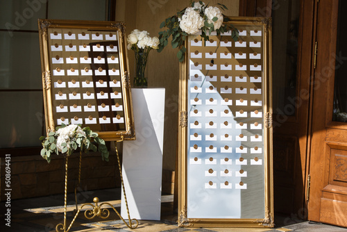 Beautiful elegant stylish wedding guest table list